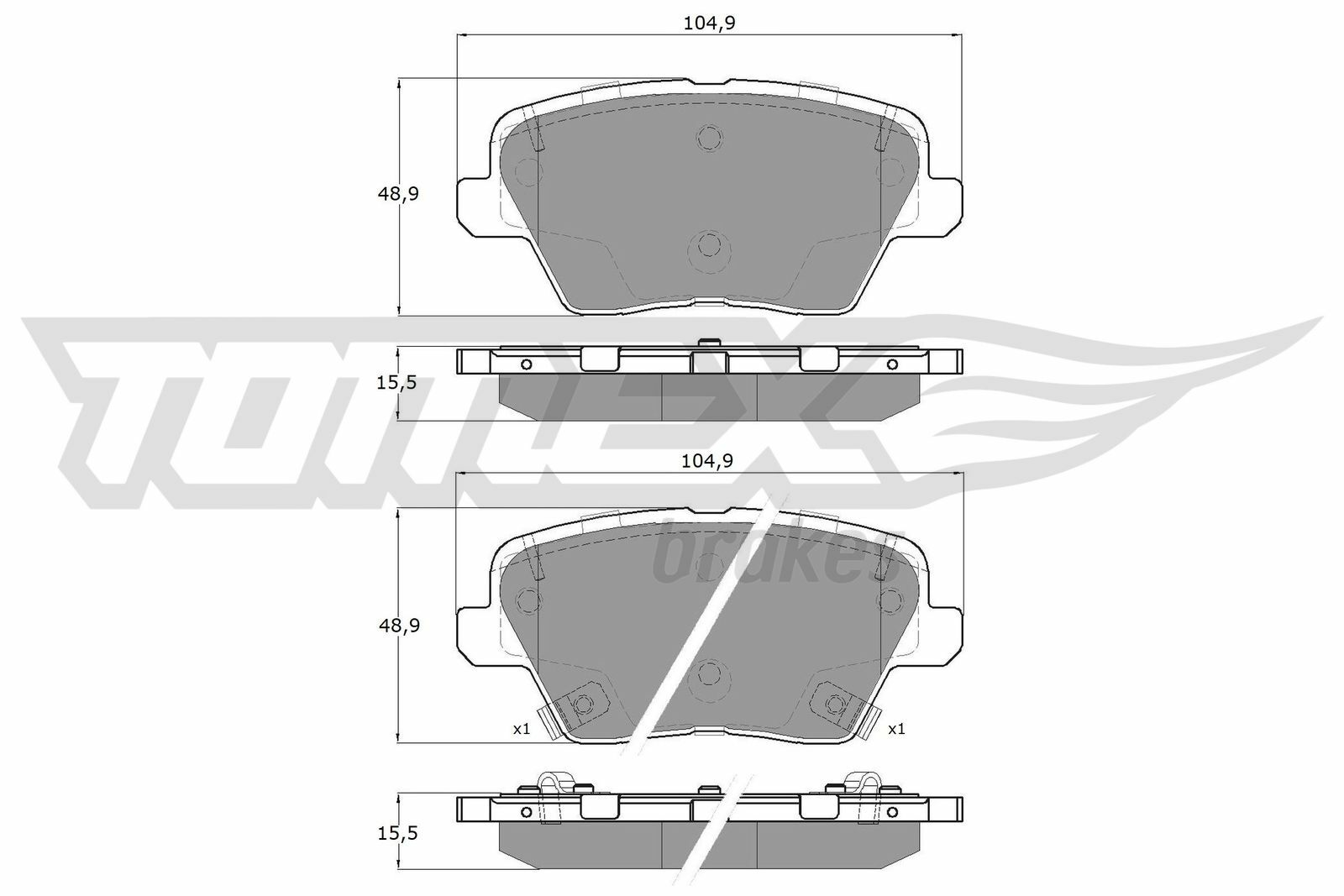 Sada brzdových platničiek kotúčovej brzdy TOMEX Brakes